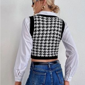 Black and white vest